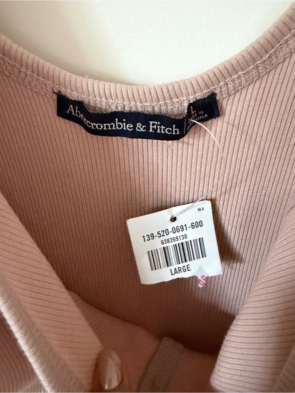 Women's Ribbed Button-Front pink bodysuit - Picture 5 of 9